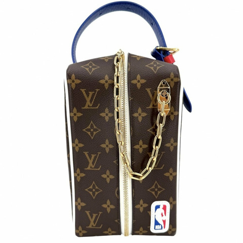 路易威登男士Monogram帆布手袋，NBA Cloakroom聯名款，M45588，棕色搭配金色五金配件
