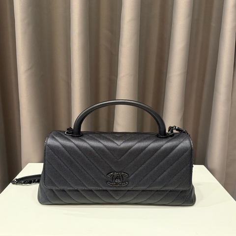（極新美包）Chanel 荔枝皮山型紋cocohandle28 soblack