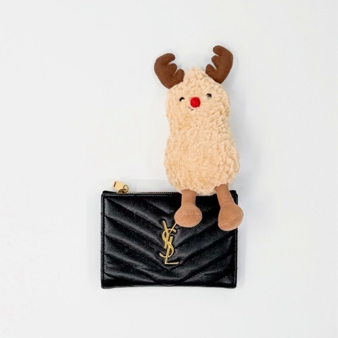 YSL 經典黑金 魚子醬 V字短夾 | ✨Wisher惟奢名品✨