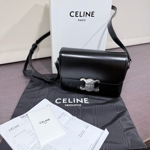Celine TEEN TRIOMPHE 黑銀