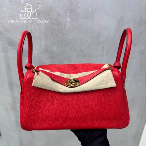 🌈Hermes❤️Lindy 26❤️心紅色金扣🌈98.5新🌟TC皮🌟有盒🌟lindy26🌟Lindy🌟notlindy30🌟愛馬仕🌟