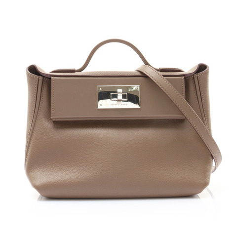 HERMES 愛馬仕 24/24 - 21 肩背包 大象灰色 Evercolor 牛革 Swift 牛革 銀釦 W刻 H082153CK