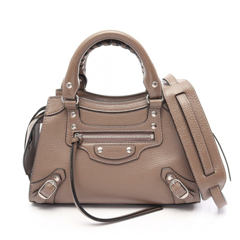 巴黎世家 (BALENCIAGA) NEO CLASS CITY MINI 2WAY 手提包 638524 皮革 棕色 二手 女士