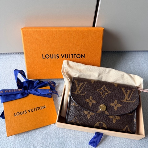 LV Rosalie Coin Purse Monogram Canvas Brown Pink