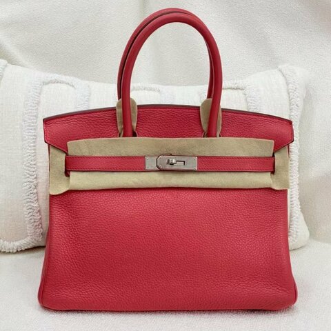 愛馬仕 Hermès Birkin 30 T5蜜桃粉 Togo皮 銀扣 框N