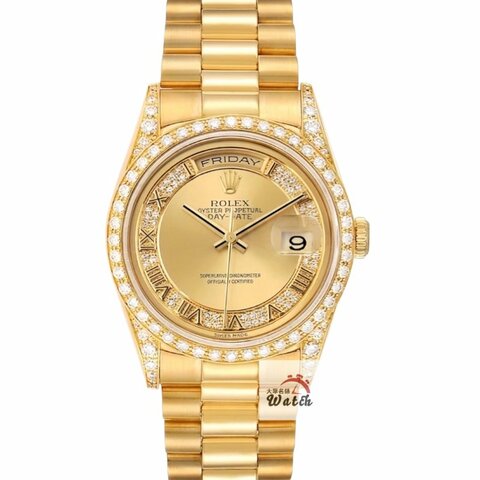 【大眾金時代】ROLEX勞力士 18388 Day-Date 18K金DD 原廠鑽圈/鑽腳 MR多層鑽面 大眾金時代G410