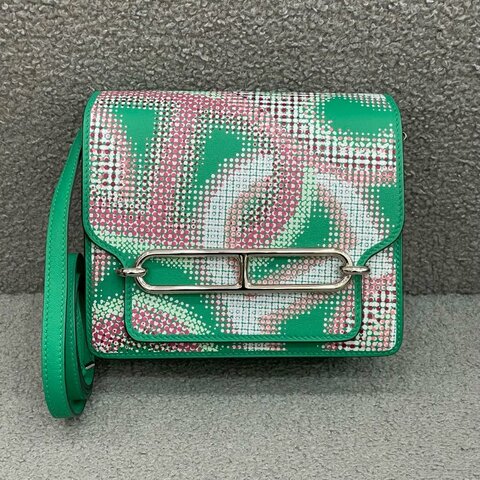 愛馬仕 Hermès Roulis 19 豬鼻 綠色 Evercolor皮 銀扣 閒置全新 U刻