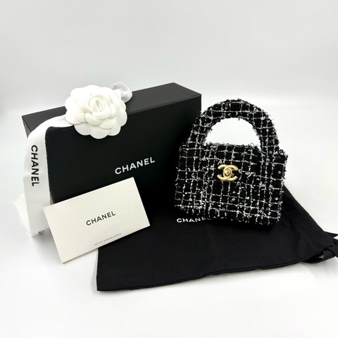 Chanel公主最愛🖤黑金毛昵亮片Kelly Nano包AS4416