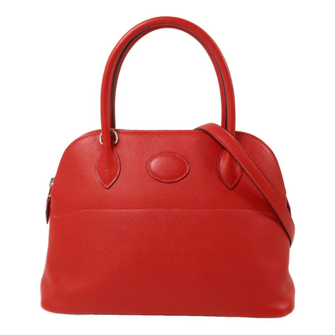 HERMES Epsom皮革Bolide 27手挽肩背兩用袋Rouge Casaque