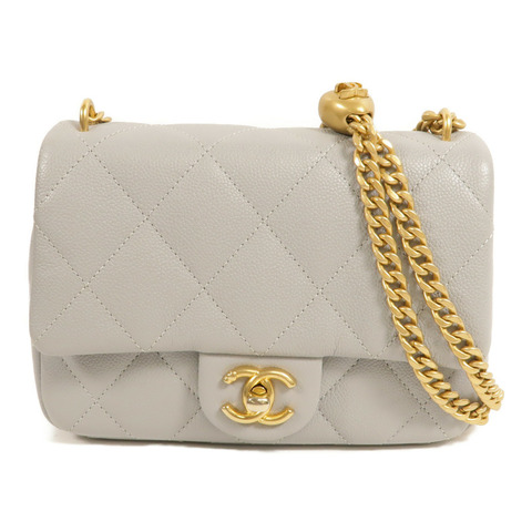 CHANEL 牛皮皮革Mini Coco Shoulder鏈帶肩背袋