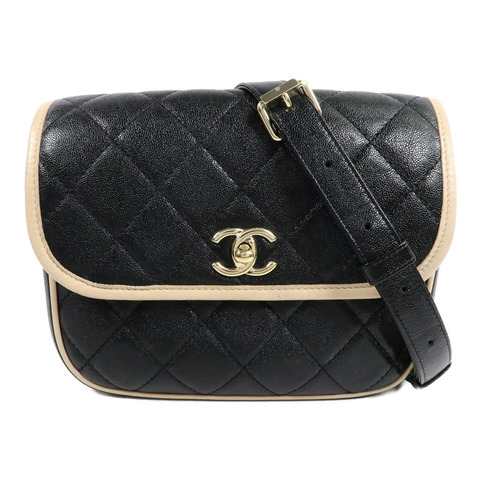 CHANEL 牛皮皮革Messenger Bag鏈帶肩背袋