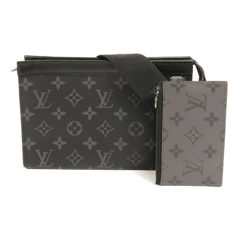 LOUIS VUITTON Monogram Eclipse Gaston銀扣肩背袋
