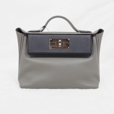 HERMES Mini 24/24 Bag 21cm (Gris Meyer / Noir) 積雨雲灰拼黑色