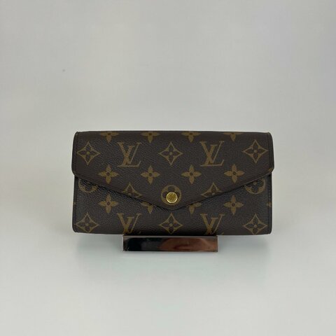 LV M62234/晶片款 老花拼玫紅SARAH長夾