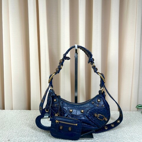 Balenciaga Le Cagole鉚釘機車包 藍色