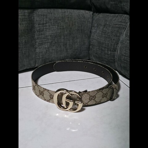 [全新] Gucci 古馳 老花緹花皮帶 85cm 未使用品
