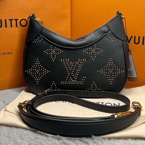 Louis Vuitton LV路易威登 BAGATELLE鉚釘字母logo手拎單肩斜挎 芯片款