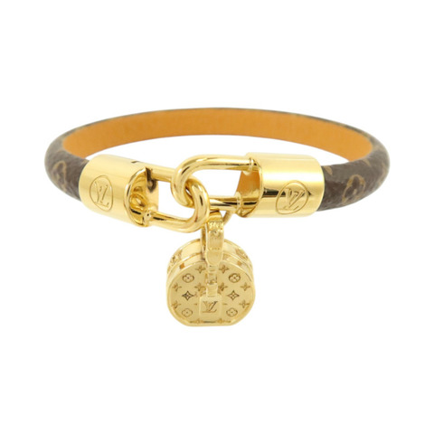 LOUIS VUITTON Monogram/金屬Tribute Bracelet金扣手鏈