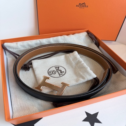 全新未使用✨HERMES✨Constance皮帶釦 雙面皮帶 H皮帶釦 黑金 金棕金 K刻 80cm