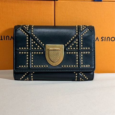 ‼️限時驚喜 即將下架 Dior 迪奧 Christian dior 質感 黑金 盾牌 10卡零錢袋短夾 錢包