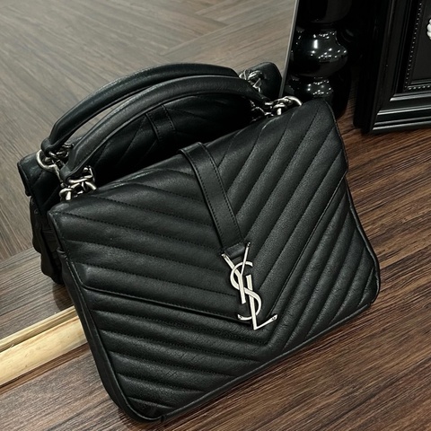 YSL 487213  黑銀學院包