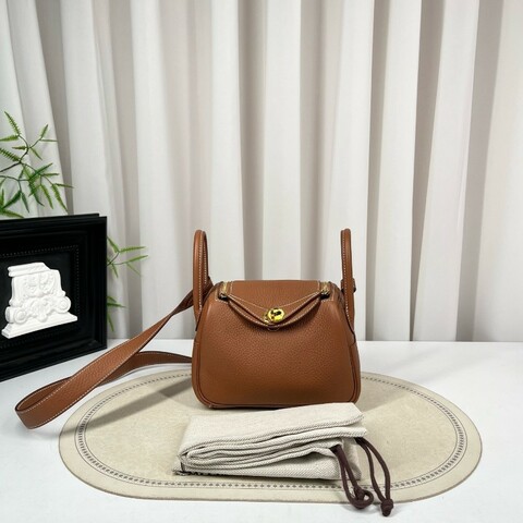 HERMES K刻 mini Lindy 金扣 手提單肩斜挎包