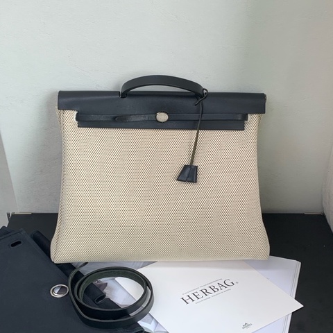 Hermes愛馬仕herbag39 黑白熊貓色單肩包