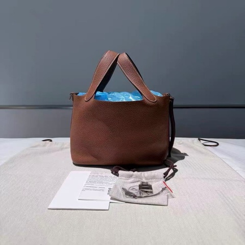 Hermes picotin Lock 18金棕銀扣菜籃子18×13.5×19 98新配件塵袋鑰匙鎖