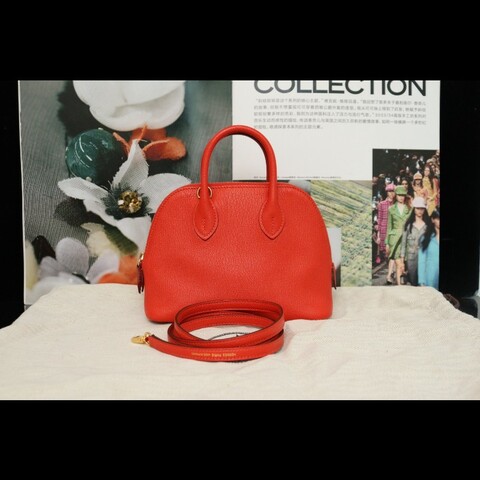 98♥️Hermes mini Bolide 红色 Z刻 山羊皮