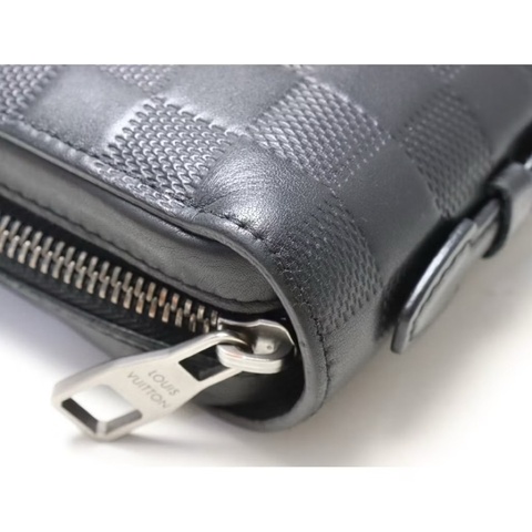 真品LOUIS VUITTON路易威登 Damier Infini Zippy XL N61254長版皮夾
