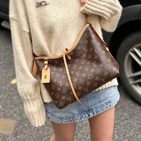 LouisVuitton路易威登carryall 小號經典老花子母包芯片款