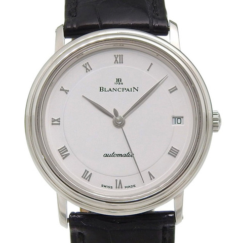 BMW Villeret Extra 1195 1127 白色錶盤不鏽鋼/皮革自動男士腕錶（約 34 毫米）