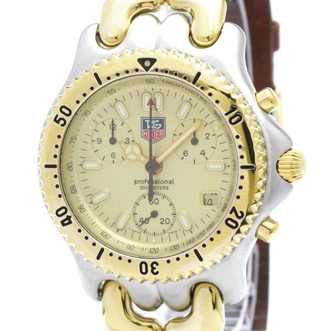 TAG HEUER Sel計時碼錶鍍金鋼錶CG1121拋光