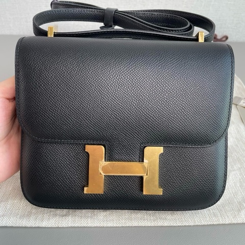 愛馬仕 黑金康康19 constance epsom皮 包