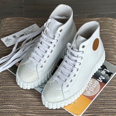 Hermes 愛馬仕 女款 白色餅乾鞋 高幫 Size：37