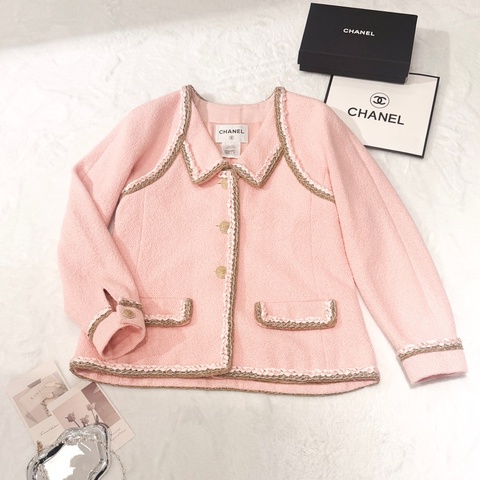 CHANEL 粉色Tweed Jacket外套
