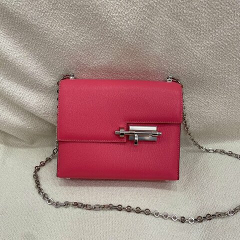 愛馬仕 Hermès Mini Verrou 手槍包 21cm U5唇膏粉 山羊皮 銀扣 閒置新 C刻
