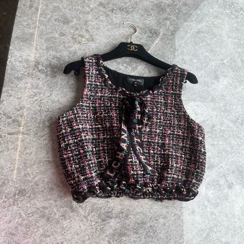 Chanel 19p彩色粗花呢背心fr36