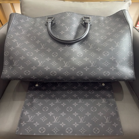 LV路易威登 GRAND SAC 黑花 公文包 拼皮tote包97新