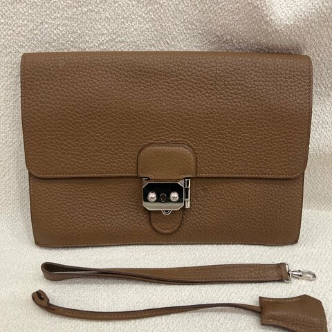 愛馬仕 Hermès Sac à Depeches 小號手拿包 3G栗子棕 Togo皮 銀扣 星框P