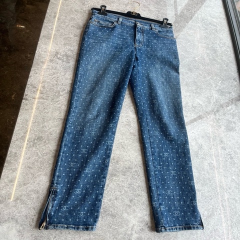 Chanel 23p蓝色波点牛仔裤fr36