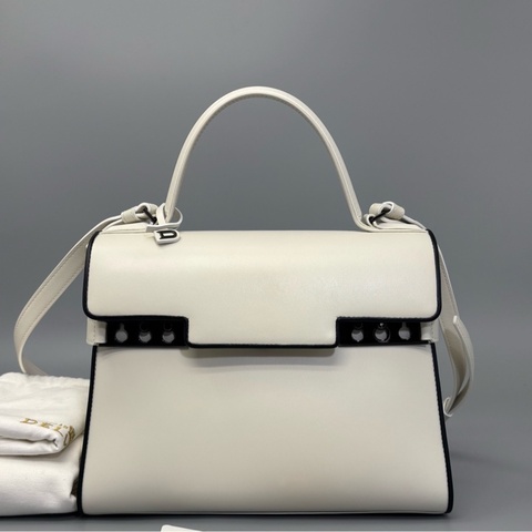 Delvaux 德爾沃 Brillant白色全皮手提包 尺寸28*21
