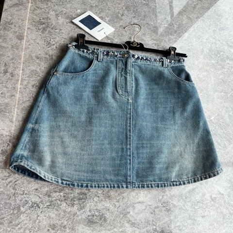 Chanel25A蓝色牛仔半裙fr36~~