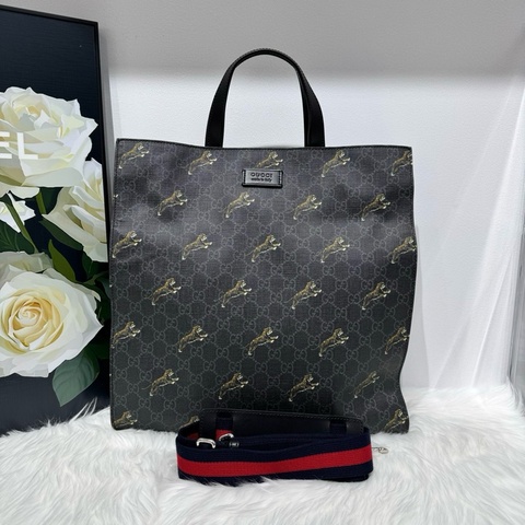 Gucci 古馳 老虎印花托特tote手提包 男士公文包