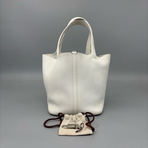 Hermes 愛馬仕 Picotin22銀扣菜籃子 A刻 尺寸22*21