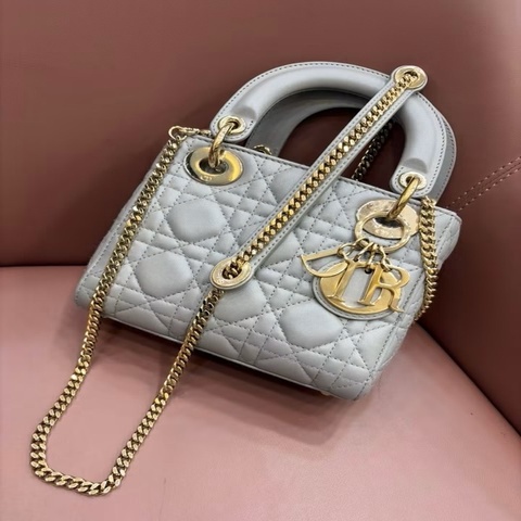 Dior 黛妃包 Mini 霧霾藍