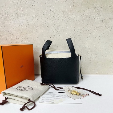 Hermes Picotin 18 Black x ghw