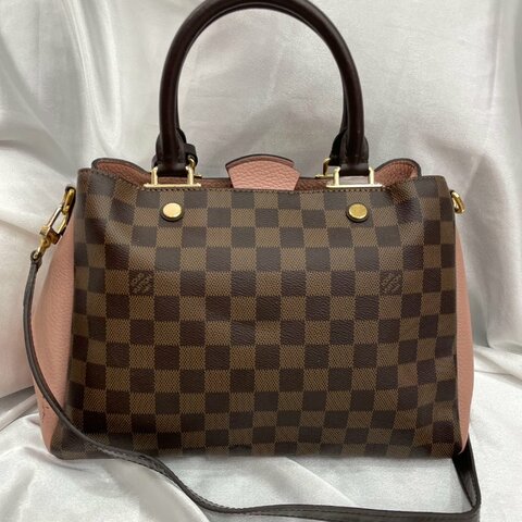 路易威登 Louis Vuitton Brittany 中號 N41674 木蘭粉拼棋盤格 PVC拼牛皮 金扣