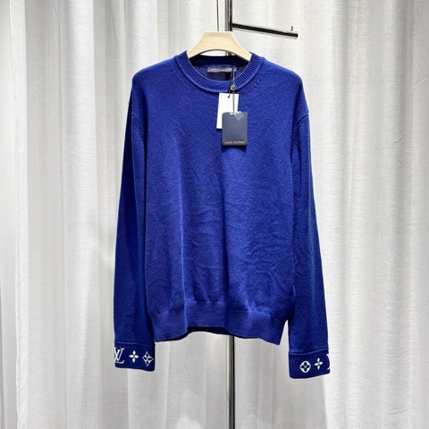 Louis Vuitton LV 針織毛衣sweater L碼 FW24 三花 山羊絨面料 深藍色