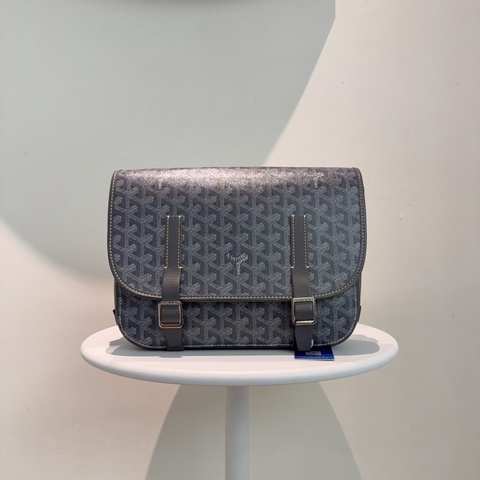 Goyard 戈雅 中號 灰色郵差包斜挎包 底長28cm